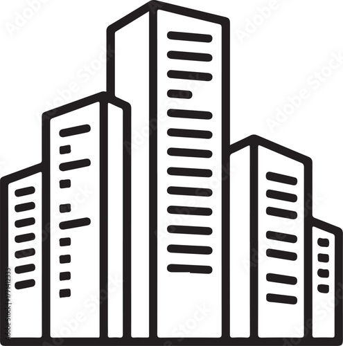 Outline icon of a city skyline for design use