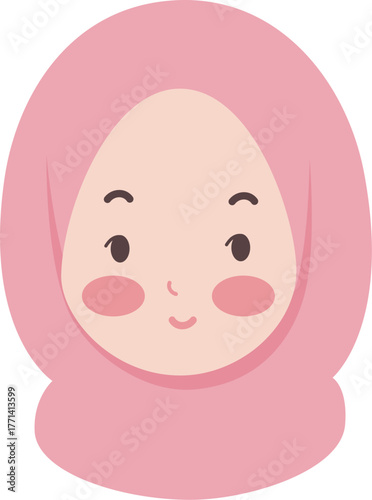 Hand drawn cute muslimah avatar