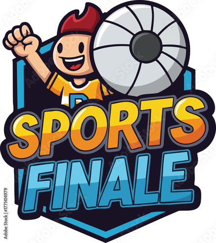 Pixelated Artwork Features Joyful Soccer Player Celebrating Victory with Sports Finale Emblem