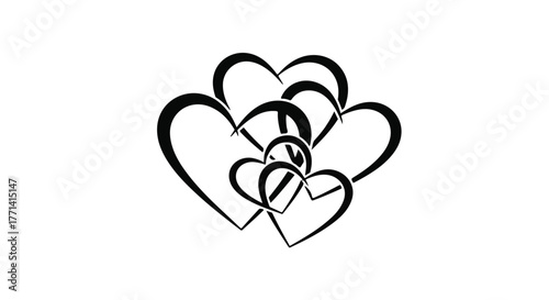 Intertwined hearts symbolize unity and enduring love.