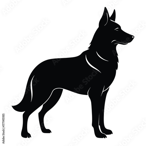 German Shepherd Dog Silhouette Vector