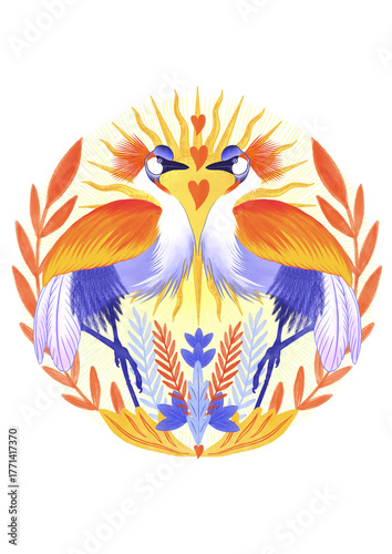 SUN JUNGLE BLEU BIRDS CIRCLE