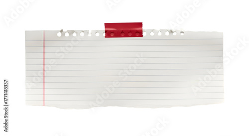 Torn Lined Paper with Red Tape whisk image