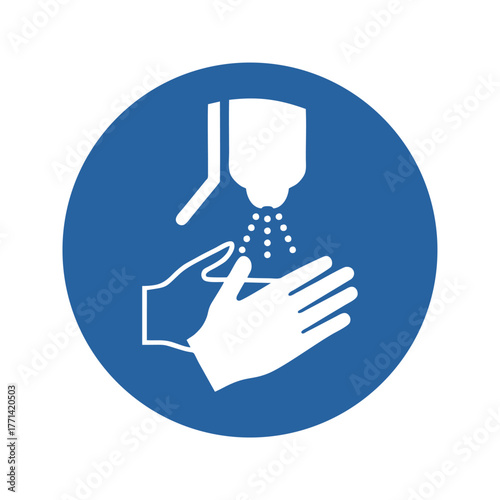 Disinfect your hands vector design mandatory safety sign standar ISO 7010