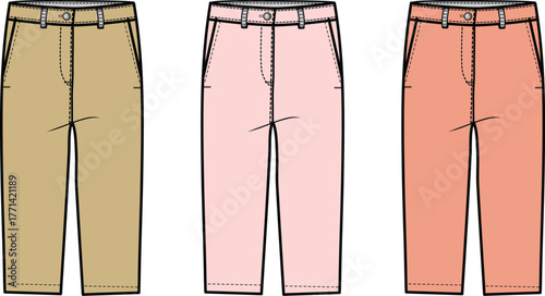 Colorful Cropped Pants Set Stylish and Casual Fashion Collection