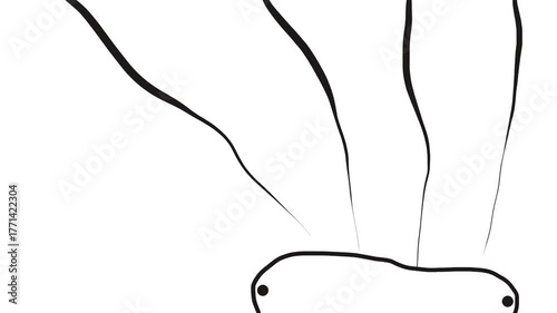 There are sharp lines running from top to bottom, and at the bottom there is a frame with dots.