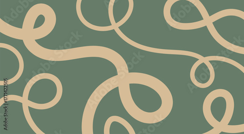 Beige lines on green background Space for selling products, backdrop, wallpaper, background, text. Vintage style background. Vector illustration.