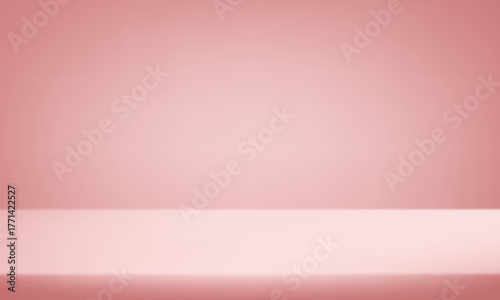 Empty Pink studio room background Space for selling products, backdrop, wallpaper, background, text. Empty Room Studio with table. Vector illustration.