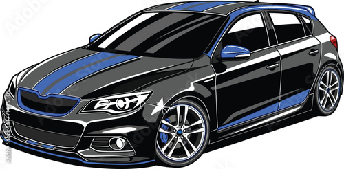 blue sports car isolated