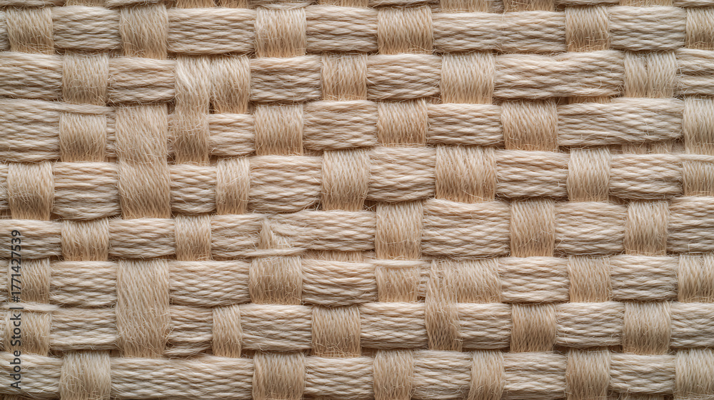 Obraz premium A textured weave of beige strands, intricately woven together to form a dense, organic pattern. Perfect for backgrounds, textures, and textile design inspirations.