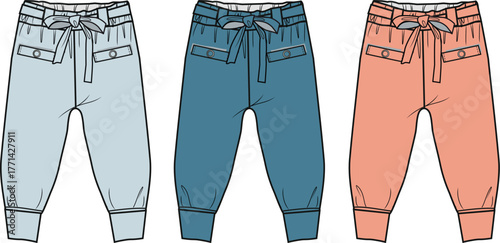 Stylish Fashion Pants Vector Illustration of Casual Wear