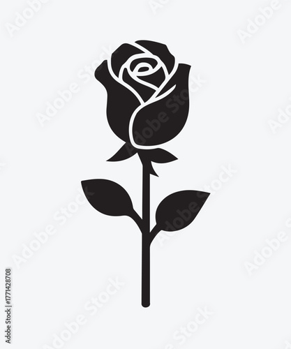 silhouette of a rose