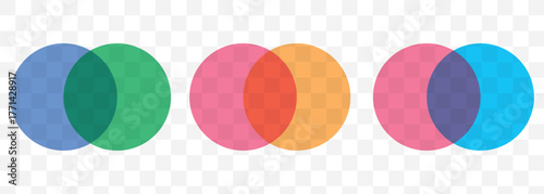 Foto Venn Diagram Illustration For Scrapbook, Flyers, Posters, Web, Greeting Cards, Science, Data Information