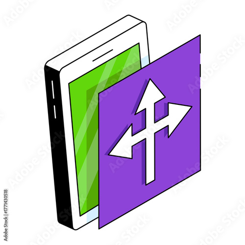 An icon design of triple direction arrows 