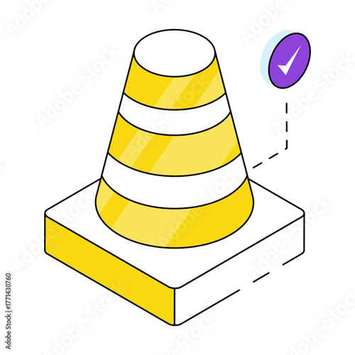 Trendy vector design of construction cone