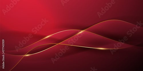 Abstract background design modern red and gold geometric elements vector illustration