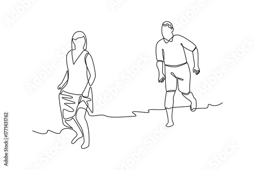 Simple continuous line draw of honeymoon idea and activity. Simple line, creativity, vector.