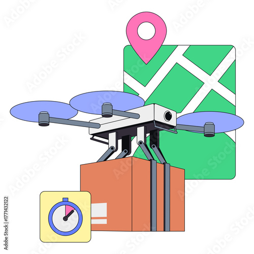 AI-powered logistics and real-time location, Smart parcel delivery using drones, Autonomous z delivery