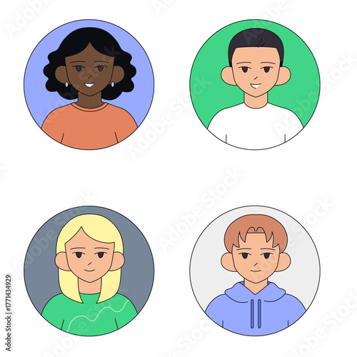Avatars for team collaboration, People icons for user interface