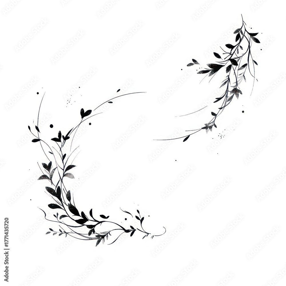 Obraz premium A christmas wreath illustrated graphics pattern.