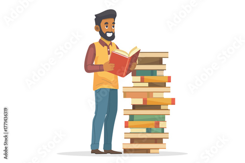 indian man in bookstore