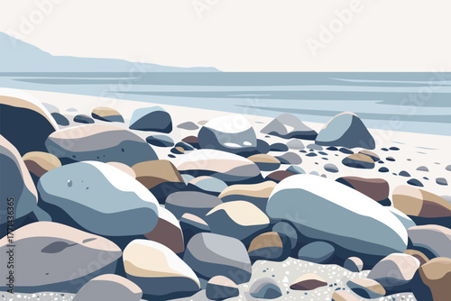 Smooth Pebbles on a Beach