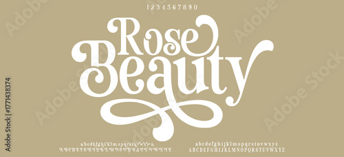 Elegant ligature alphabet letters font logo. Typography luxury classic lettering serif fonts decorative wedding vintage retro logos, design for fashion,beauty shop and brand . vector illustration