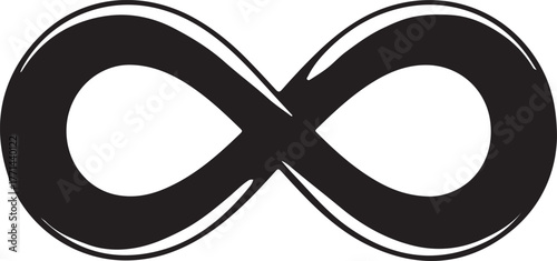 Black infinity symbol with white outline loop endless