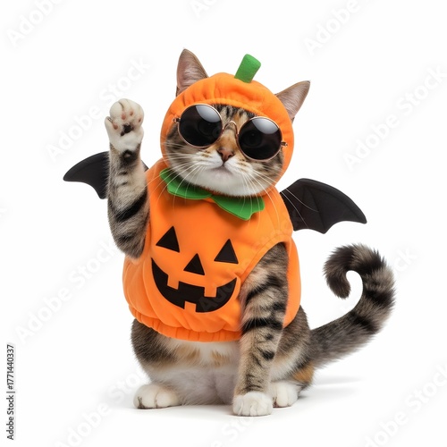 Cool Bat Pumpkin Cat