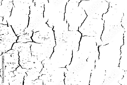 Distressed overlay texture for your design, scratched grunge urban background texture, Cracked and scratched grunge black white texture. Old distressed photo background with scratches dust film grain.