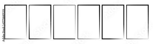 Square design elements from ink brush strokes. . Grunge frames for photo collage, stories and social network media.  abstract frame set. Ink brush strokes mess.