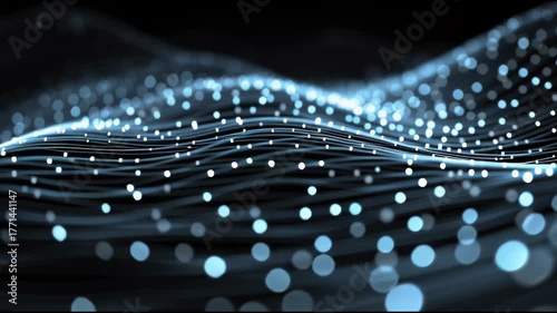 Digital Universe: An ethereal representation of the digital world, where lines of data weave together, forming a dynamic landscape of interconnected dots.