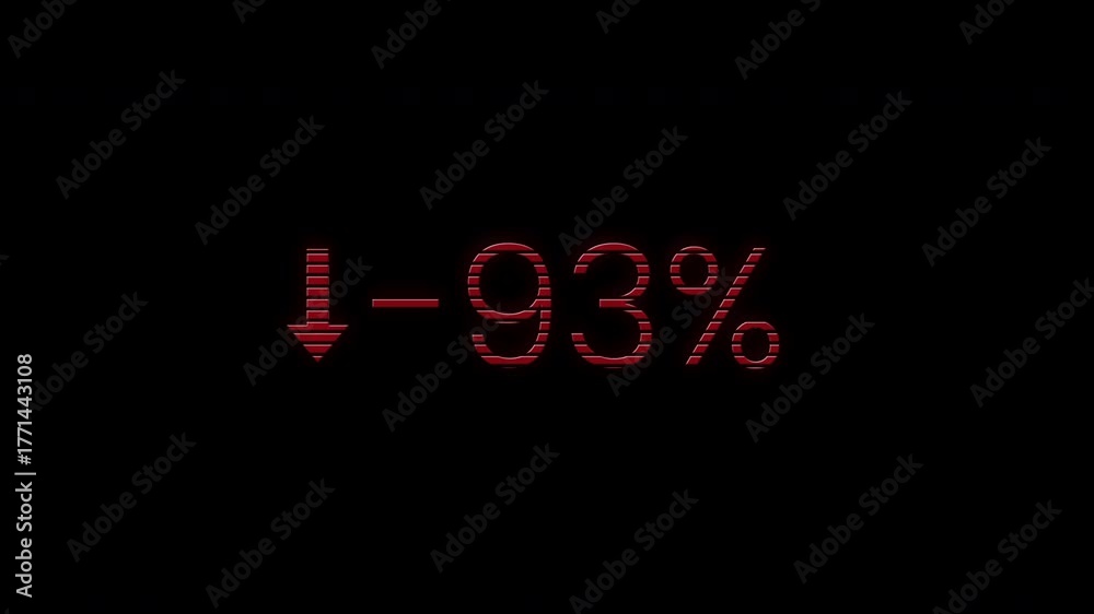 Digital Counter Dropping from 0% to -100% for Financial Crisis and ...