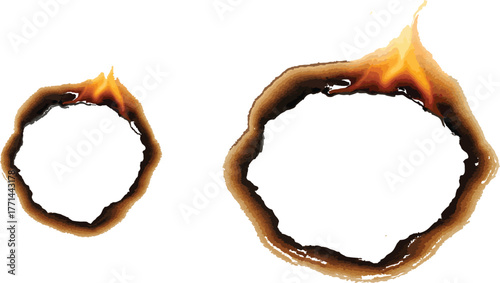 Burnt paper with hole