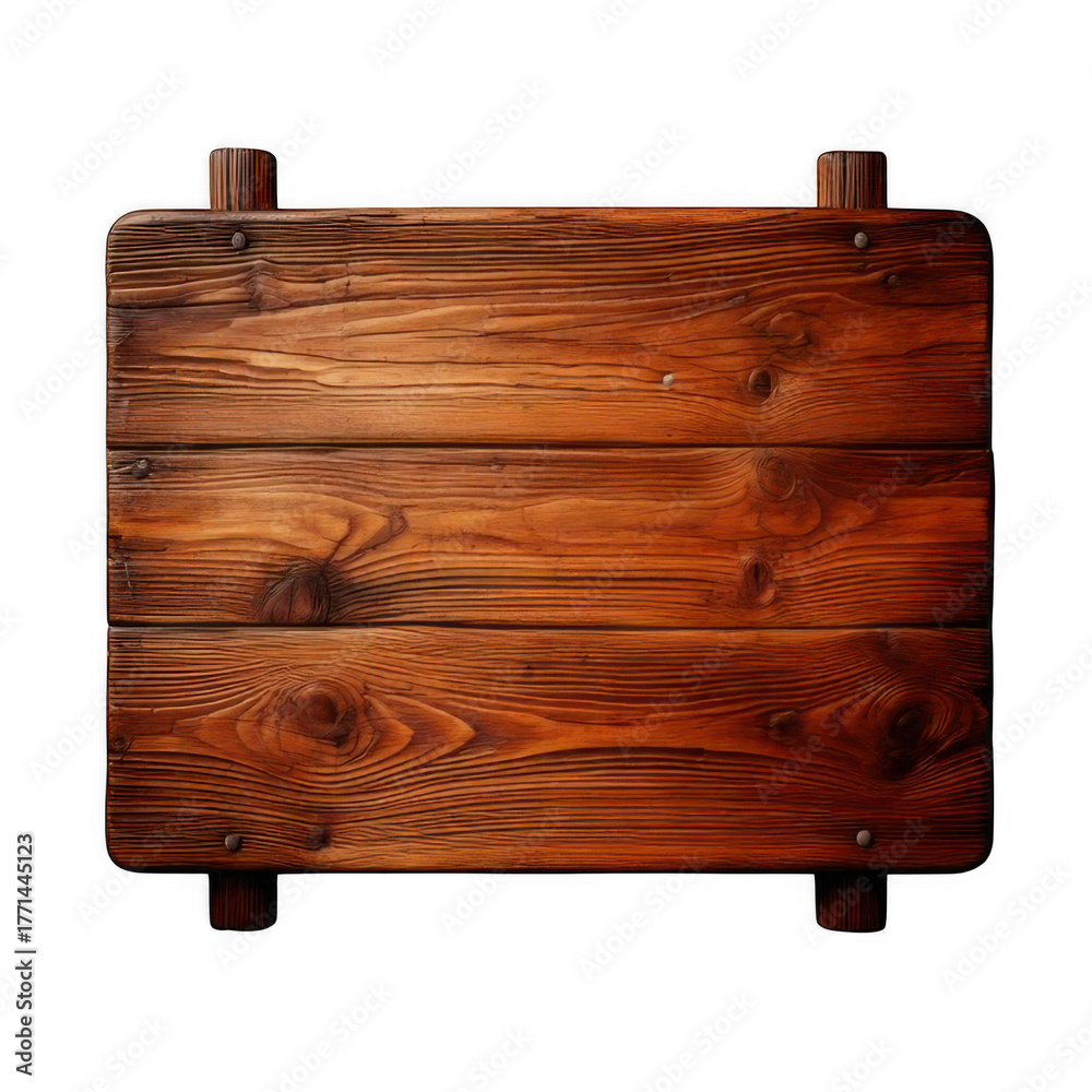 Naklejka premium Wooden sign isolated on transparent or white background.