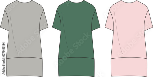 Colorful Tunic Dress Fashion Mockup Illustration