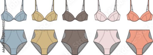 Collection of Women's Lingerie Bras and Panties in Various Colors and Styles for Comfort