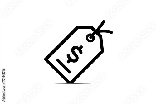 Minimal Price Tag Icon with Dollar Sign Art Symbol for Business and E-Commerce Design for mock up