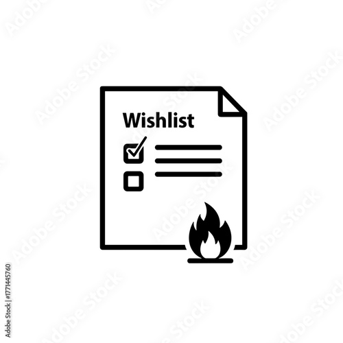 Wishlist note with checklist next to fire icon representing autumn sale  