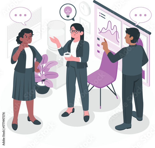 Business meeting with diverse team discussing ideas and strategy discussion teamwork