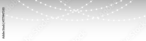 png bright yellow led fairy garland lights vector, isolated on transparent background for christmas decor, celebration design, or new year glowing border