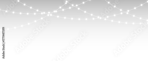 png glowing christmas lights decoration border illustration