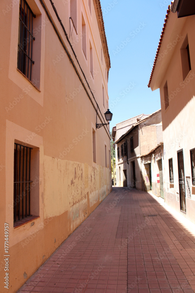 Fototapeta premium Street near Alcalá Cathedral (taken in July 2024)