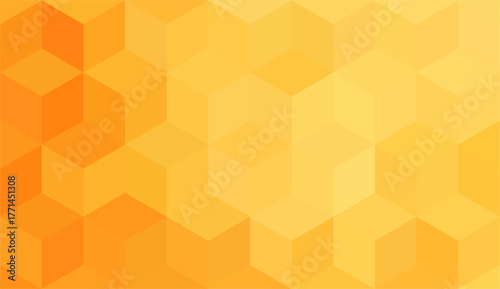 Three dimensional yellow cubic pattern for background.