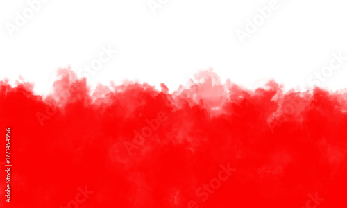 Abstract watercolor painting with red color on transparent background isolated on transparent background