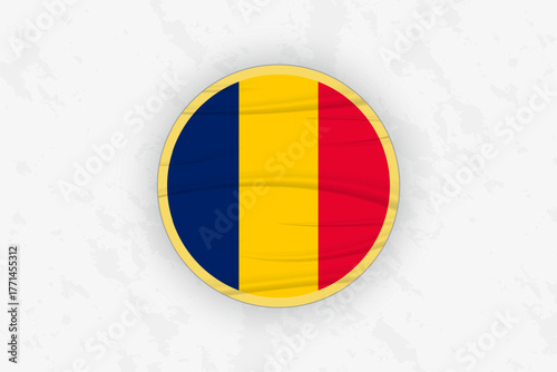 Chad Flag Circular Sticker Design, National Pride Decal.