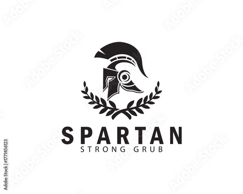 spartan logo creative design concept helmet strong guardian