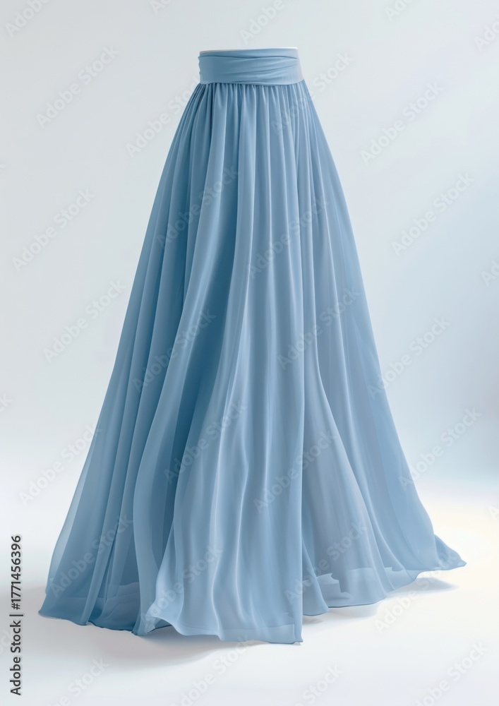 Obraz premium Elegant flowing blue skirt