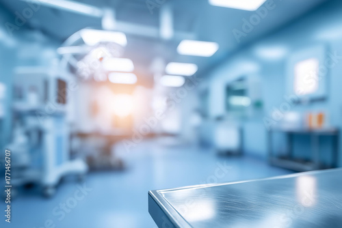 Wallpaper Mural Advanced operating room interior with defocused equipment, faceless surgical facility, medical technology visualization, blurred OR background, modern healthcare detail, surgical i Torontodigital.ca