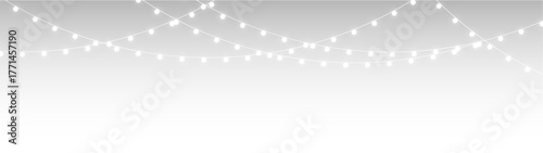 png glowing christmas garland with bulbs and string lights